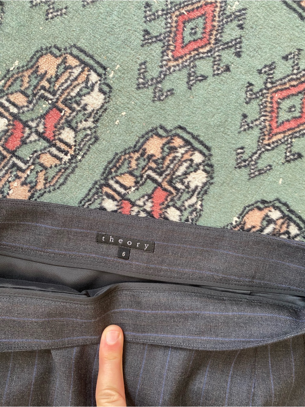 Theory Ginang fine wool pinstripe skirt - Picture 4 of 9